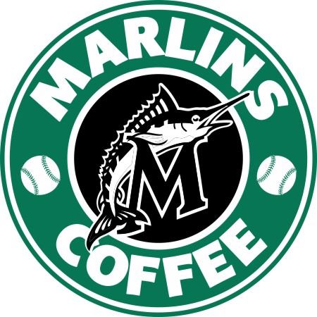 Miami Marlins Starbucks Coffee Logo vinyl decal